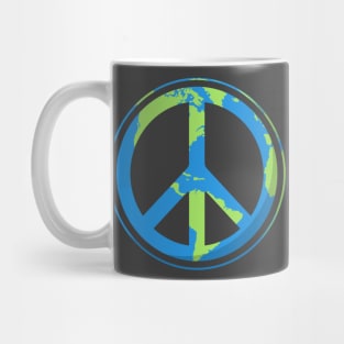 International World Peace World: Globe Peace Sign Mug